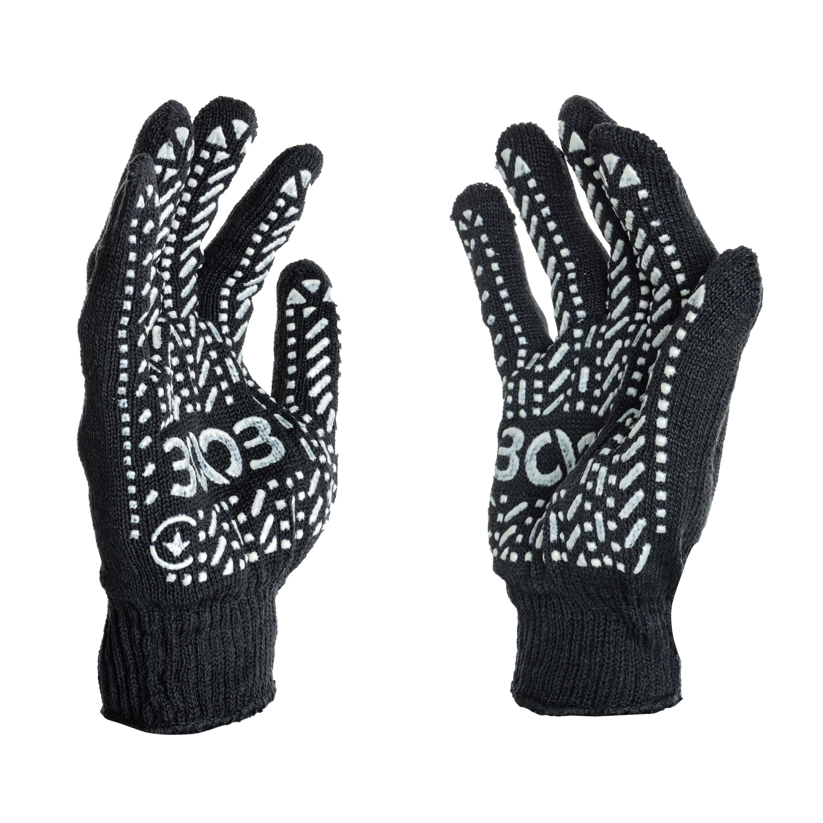 Рукавичка 3003 з ПВХ крапкою УНІВЕРСАЛ,10 кл. чорний (біла ПВХ крапка)